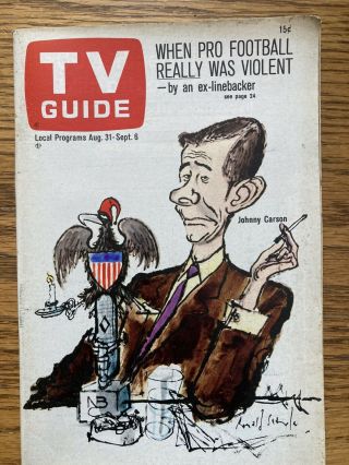 Central Indiana Edition Johnny Carson Tv Guide August 1968