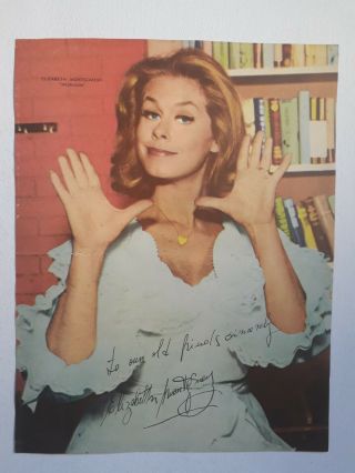 Rare - Elizabeth Montgomery (signed) - " Bewitched " - Orig.  Poster Tv - 1960 
