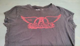 Vintage Vinyl Black Aerosmith 1978 Live Bootleg T Shirt Womans Small