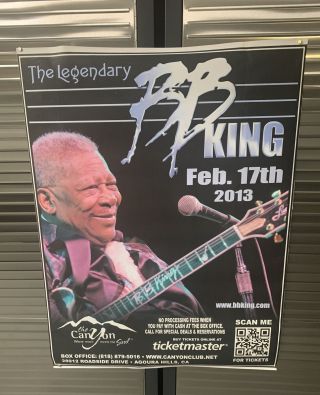B B King Gig Poster Agoura Hills Ca Blues Concert Poster 27” X 26”