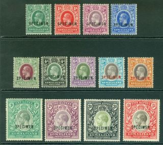 Sg 60 - 72 Somaliland Protectorate 1912 - 19.  ½d To 5r Set Of 13,  Overprinted.