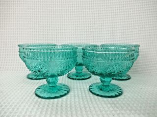 The Pioneer Woman Adeline Turquoise 5 Footed Ice Cream Cups 8oz