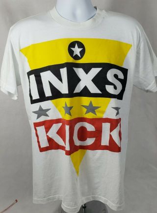 Vintage T - Shirt - Inxs Kick 1988 Concert Tour,  Authentic,  Size L