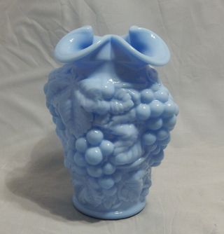 Imperial Glass Large Blue Grapes Vase