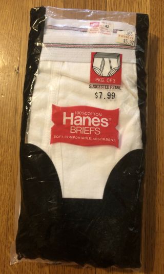 Vintage Hanes Briefs Underwear 3 Pack 1983 Men 