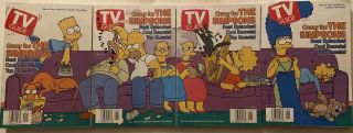 Tv Guide Crazy For The Simpsons,  January 3 - 9,  1998,  Complete Set Of 4,
