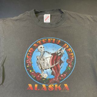 Vintage Grateful Dead Alaska Shirt 90s Distressed Fade Music Band Concert Tour L
