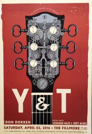 Y & T Don Dokken Fillmore Poster Near April 2,  2016