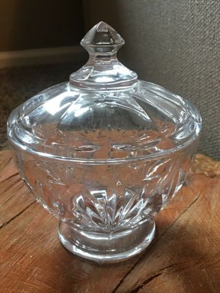 Vintage Royal Limited 24 Full Lead Crystal Clear Candy Dish With Lid Pedestal