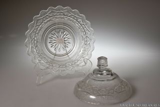c.  1879/80 No.  79 CHAIN WITH STAR by Bryce,  Walker COLORLESS Butter Dish w/Cover 2