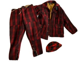 Vintage Woolrich Hunting Jacket,  Pants,  And Cap Set