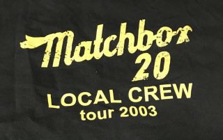 Matchbox 20 Local Crew Tour 2003 Concert Tee Shirt M