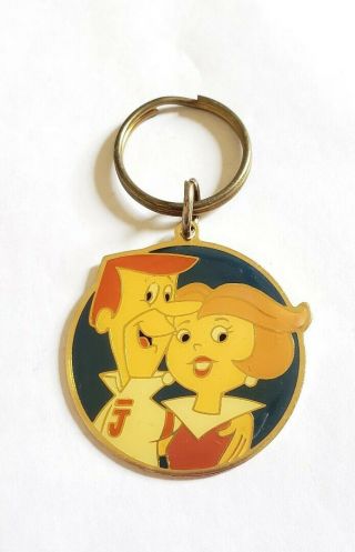 Vintage 1990 The Jetsons Metal Keychain Hanna Barbera George Judy Movie Tv Promo
