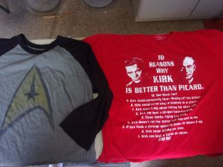 Pick 1 Star Trek Xl T Shirts Long Sleeve Or " Why Kirk Is Better Than Picard "