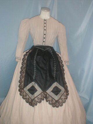 Antique Dress Apron Victorian 1860 
