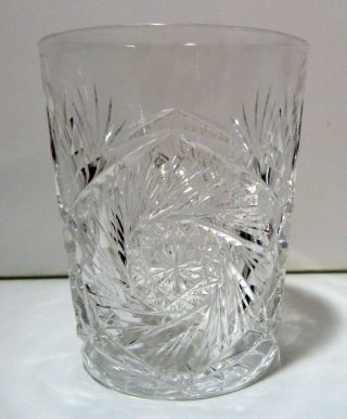 Vintage Abp American Brilliant Period Crystal Starburst Old Fashioned 3 3/4 "