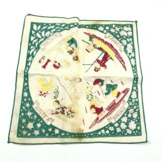 Vintage Raggedy Ann And Friends Four Seasons J Gruelle Co Hankie Handkerchief