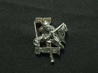 Iron Maiden Vintage Pewter Pin Badge Button Uk Import The Trooper