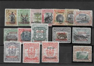 North Borneo 1901 - 05 British/protectorate Overprints 1c To $1 Sg127 - 142 Cat £430