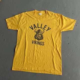 Vintage 60s/70s Valley Viking Cotton Polyester Blend Made In Usa T Shirt