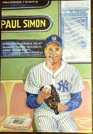 Paul Simon Show Poster 2000 Oakland Ca Fillmore Denver York Yankees