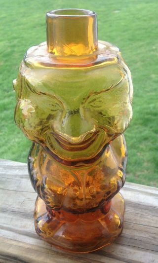 Tiara Indiana Glass Amber Jolly Mountaineer Decanter