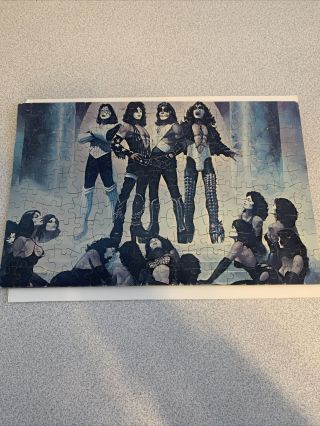 Vintage 1977 Kiss Love Gun Puzzle Complete And Glued To Cardboard Backing