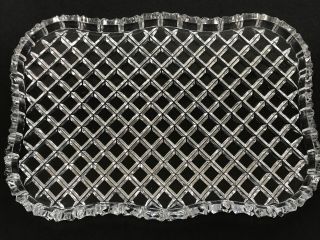Vintage Lead Crystal Cut Glass Relish Serving Dish Plate Tray