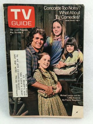 Tv Guide 1976 Michael Landon & His Little House On The Prairie Daughters