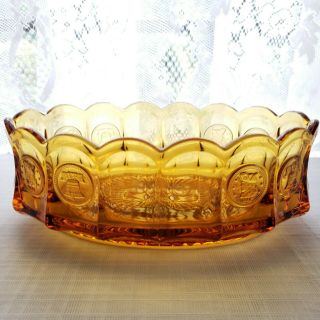 9 " Fostoria Coin Glass Amber Oval Bowl