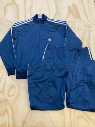 Vtg Adidas Keyrolan Atp Men Xl Blue 3 Stripes Track Suit Jacket Pants Usa Made