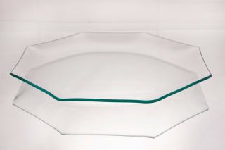 10 " Octagon Clear " Bent " Glass Plate 1/8