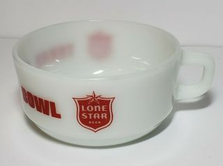 Vintage Lone Star Beer Texas Chili Bowl Milkglass Anchor Hocking Rare