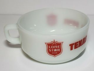 Vintage Lone Star Beer Texas Chili Bowl Milkglass Anchor Hocking Rare 2
