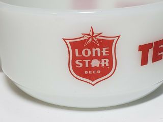 Vintage Lone Star Beer Texas Chili Bowl Milkglass Anchor Hocking Rare 3