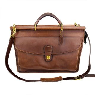 Coach Vintage Beekman Brown Leather Briefcase Messenger Laptop Bag With Strap