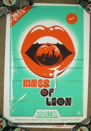 Kings Of Leon Concert Gig Tour Poster Print Mountain View 8 - 24 - 17 2017 Malmberg