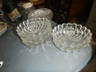 6 Heisey 1503 Crystolite 5 1/4 " Nappy/bowls Marked H