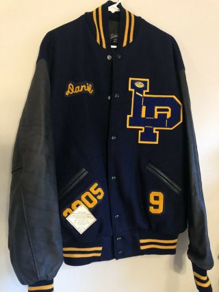 Early 2000s Vintage Varsity High School Football Letterman Jacket,  Blue Size 46