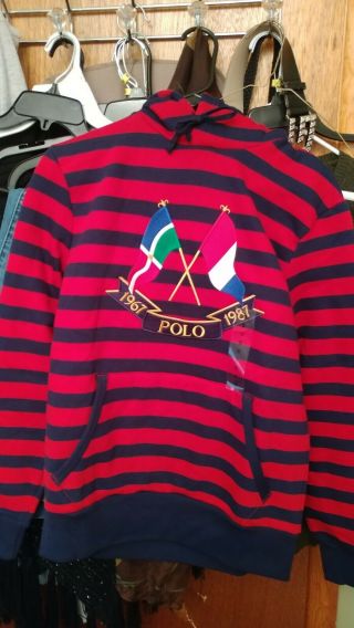 Vintage Polo Ralph Lauren Snowbeach Rare Usa 1992 Cross Flags Hoody Size S