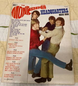 The Monkees Headquarters Vintage 1967 Music Book; Sheet Music; Songbook