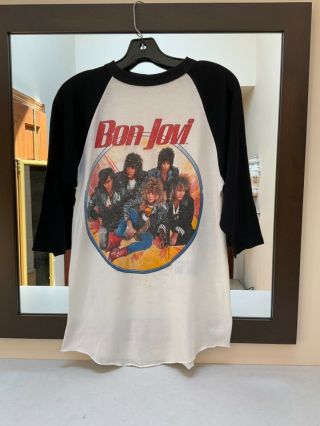 Vintage Bon Jovi Slippery When Wet 1987 Concert T - Shirt