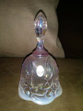 Vintage Fenton Art Glass Pink Opalescent Bell Lily Of The Valley Pattern