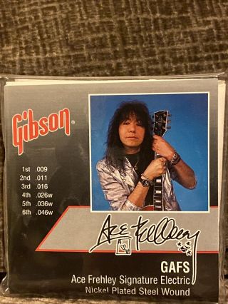 Ace Frehley Set Of Gibson Gafs Signature Electric Guitar Strings Kiss 80s