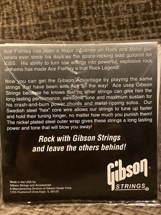 ACE FREHLEY set of gibson GAFS SIGNATURE ELECTRIC GUITAR STRINGS KISS 80s 2