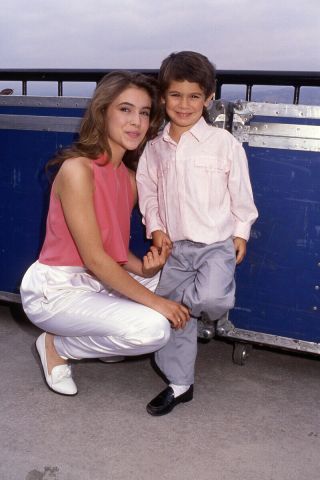Alyssa Milano Cute At 15 (1988) Candid 35mm Transparency Slide With Brother Corey