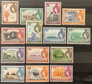 Tristan Da Cunha.  Definitive Stamp Set.  Sg14/27.  1954 (2 Jan).  Lm.  Ets229
