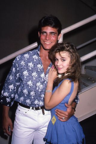 Alyssa Milano Cute At 14 (1987) Candid 35mm Transparency Slide With Brian Bloom