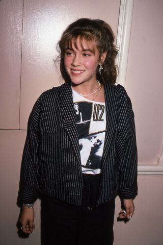 Alyssa Milano Cute At 14 (1987) Young Candid 35mm Transparency Slide