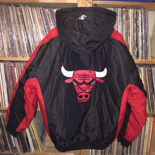 Vintage Chicago Bulls Coat Hooded Michael Jordan Big Logo Logo Athletic